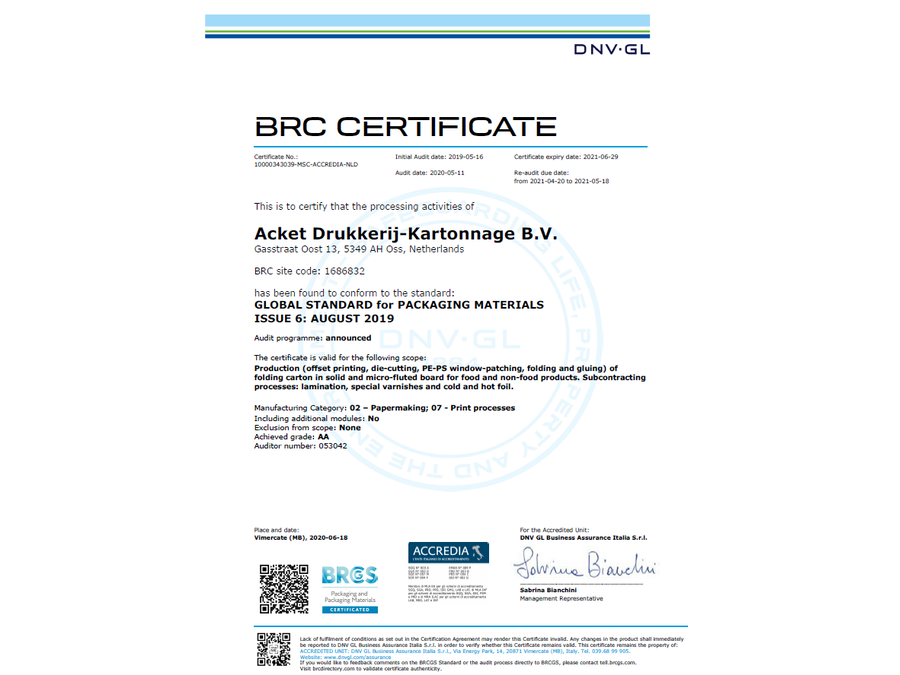 Acket Brc Pack Vs 6 Level Aa